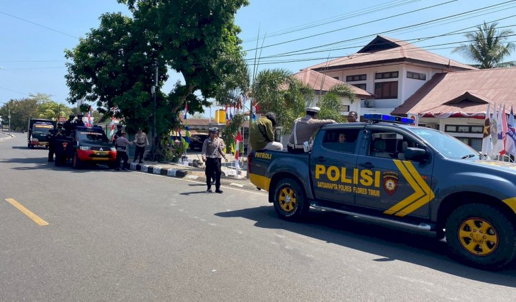 Ciptakan Situasi Kondusif Dalam Tahapan Kampanye, Polres Flotim Lakukan Patroli di Beberapa Objek Vital