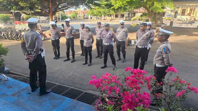 Giat Rutin Satlantas Polres Flores Timur Laksanakan Kamseltibcar