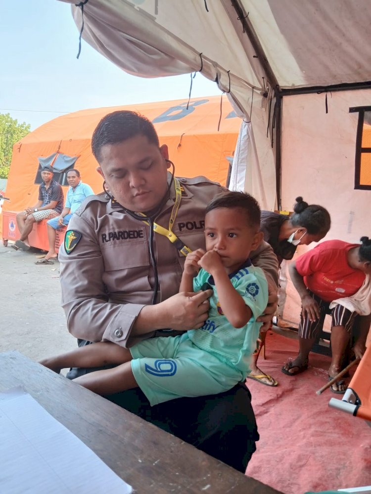 Bakti Kesehatan Polri di Posko Pengungsian Bantu 1.115 Pengungsi Korban Erupsi Gunung Lewotobi