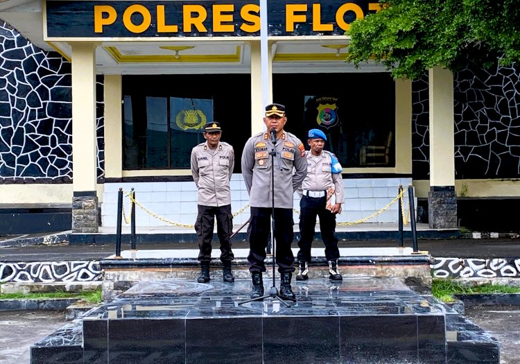 Ini Penekanan dan Motivasi Kapolres Flotim Saat Apel Pagi