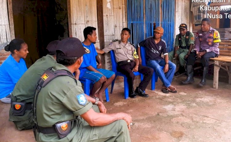 Bhabinkamtibmas Aipda Sil dan Aipda Boli Sampaikan Himbauan Kamtibmas di Desa Waibao