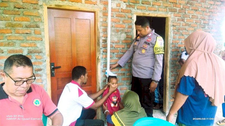 Bhabinkamtibmas Bripka Fransiskus Lakukan Sambang dan Ikuti Posyandu Bayi Balita di Desa Pledo