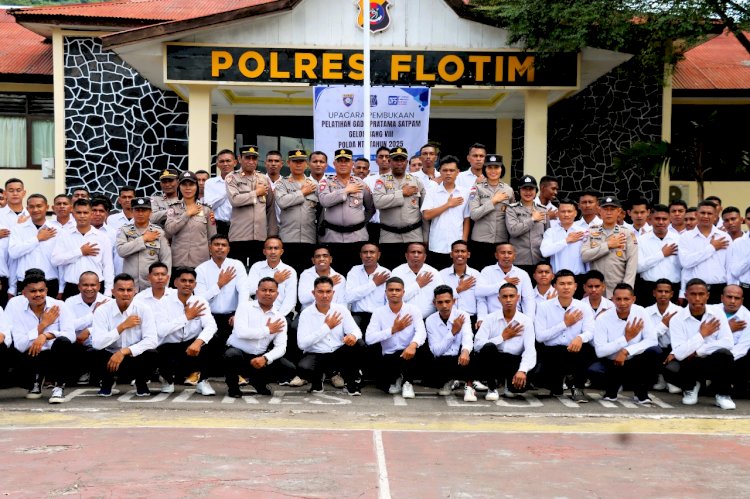 Polres Flotim Gelar Upacara Pembukaan Pelatihan Gada Pratama Satpam Gelombang VIII Polda NTT Tahun 2025