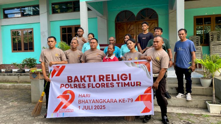 Polres Flores Timur Gelar Bhakti Religi di Tempat Ibadah, Sambut Hari Bhayangkara ke-79