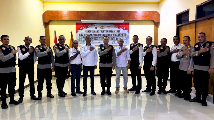 Kapolres Flores Timur Pimpin Upacara Pengukuhan Komite Olahraga Polri Polres Flotim