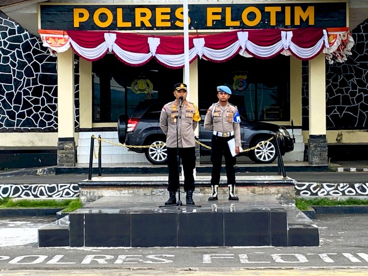 Disiplin, Rasa Syukur, dan Agenda Nasional: Ini Penekanan Kapolres Flotim Saat Apel Pagi