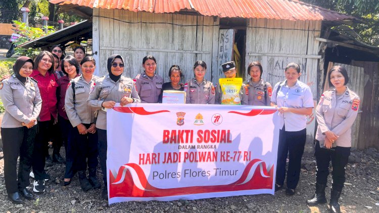 Dalam Rangka Hari Jadi ke-77, Polwan Polres Flores Timur Gelar Bakti Sosial