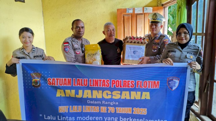 Sambut HUT Lalu Lintas ke-70, Satlantas Polres Flores Timur Anjangsana ke Purnawirawan