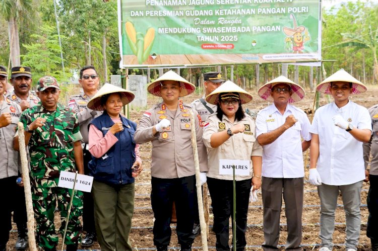 Polres Flores Timur Dukung Swasembada Pangan Lewat Penanaman Jagung Serentak