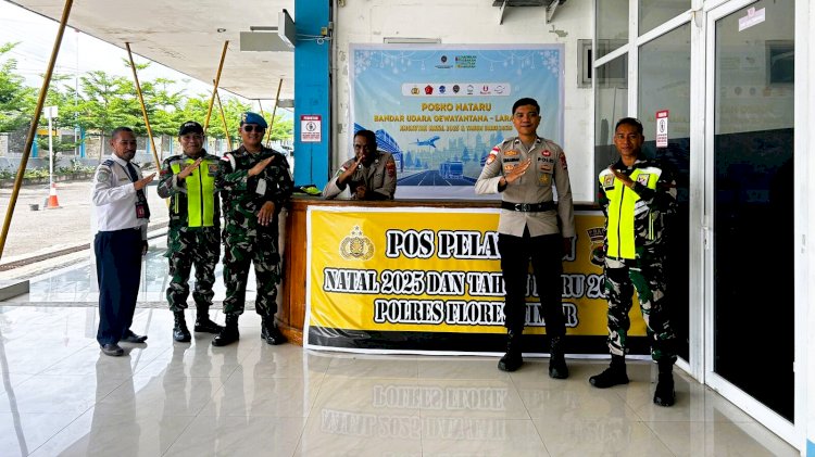 Hari Terakhir Operasi Lilin Turangga 2025, Polres Flores Timur Amankan Aktivitas Penumpang di Bandara Gewayantana