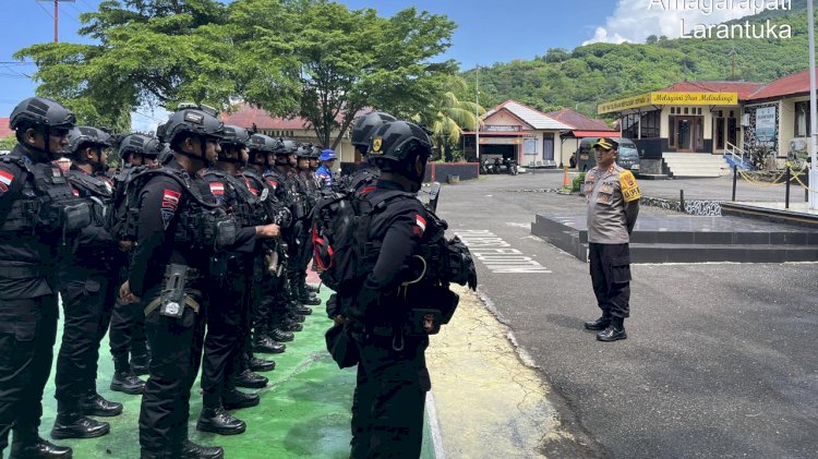 Pengamanan Semana Santa Berjalan Sukses, Kapolres Flotim Apresiasi dan Lepas BKO Brimob