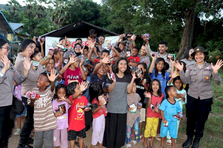 Trauma Healing Polwan Flotim, Kuatkan Mental Anak Korban Gempa