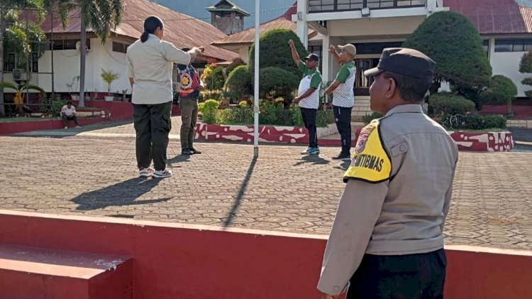 Bhabinkamtibmas Ambil Peran Dalam Pembinaan dan Latihan Satpol PP Flotim