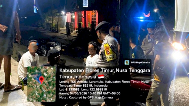 Menjaga Larantuka Tetap Kondusif, Polres Flores Timur Gelar Patroli Cipta Kondisi di Tengah Malam