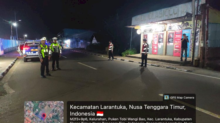 Menyapa Malam dengan Kepedulian, Patroli Polres Flores Timur Jaga Ketenangan