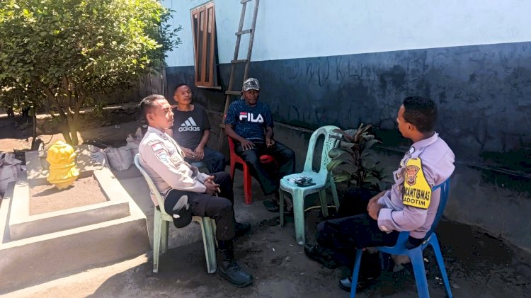 Patroli Dialogis di Dusun Bele, Bhabinkamtibmas Ajak Warga Cegah Gangguan Kamtibmas