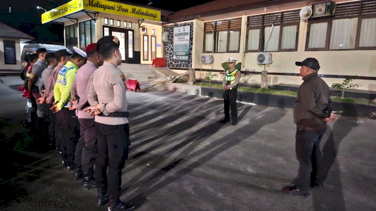 Malam Bukan Alasan untuk Lengah, Polres Flotim Gelar Patroli Jaga Kota Larantuka