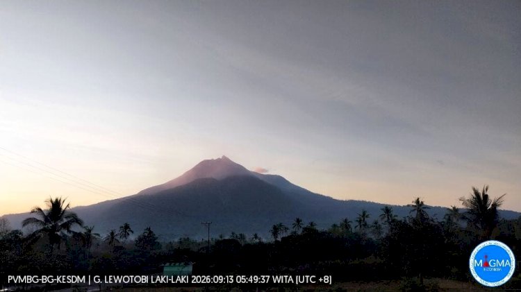 Pantauan Pagi Lewotobi Laki-laki, Polres Flotim Ingatkan Warga Tetap Tenang