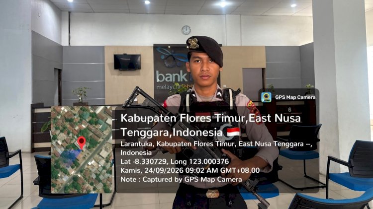 Di Balik Aktivitas Perbankan, Personel Polres Flotim Pastikan Situasi Tetap Kondusif