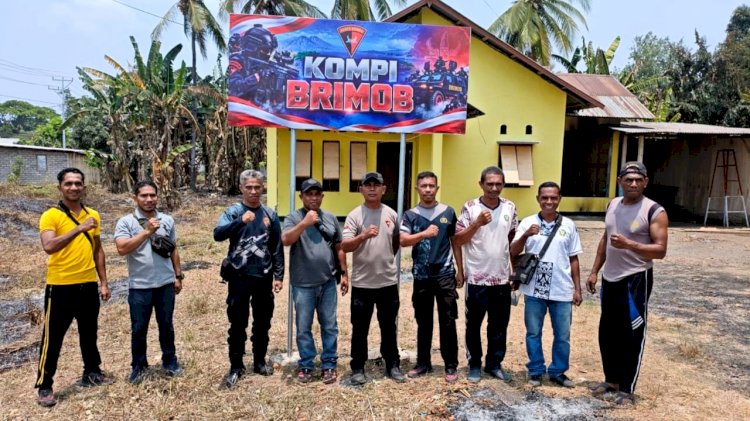 Pos Sementara Kompi Brimob di Narasaosina Dipersiapkan, Papan Nama Mulai Terpasang