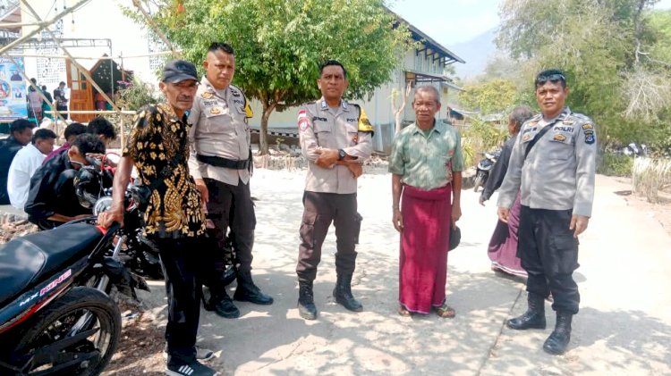 Patroli Humanis Polsek Solor Timur Berikan Rasa Aman Misa Perdana di Lewohedo