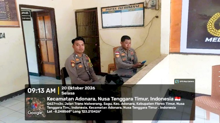 Piket 1x24 Jam, Polsek Adonara Pantau Keamanan dan Ketertiban Masyarakat