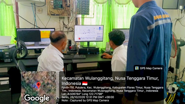 Monitoring Gunung Lewotobi, Polsek Wulanggitang Perkuat Koordinasi dengan Petugas Pos Pengamatan Lewotobi