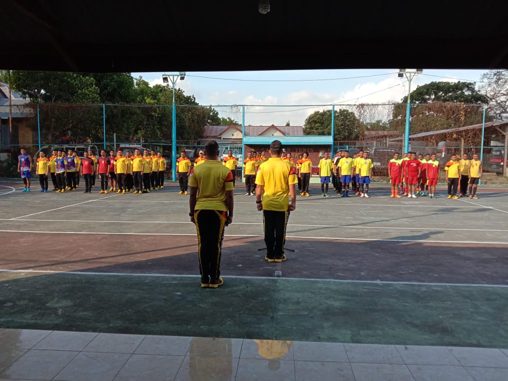 Upacara Pembukaan Olahraga Futsal, Volly Ball dan Catur Dalam Rangka Hari Bhayangkara Ke-73  Tahun 2019